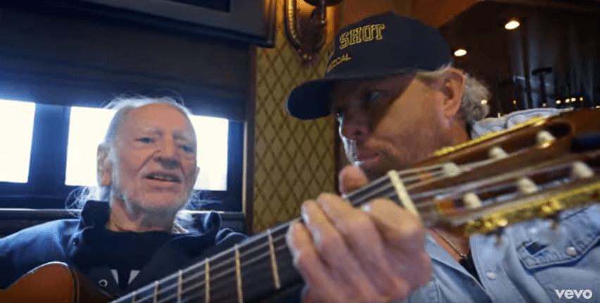 Willie Nelson and Toby Keith performing Wacky Tobaccy