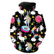 Black Dreamy Unicorn Hoodie